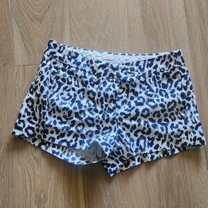 J. Crew Factory Size 2.  Blue and White Lropard Print Shorts